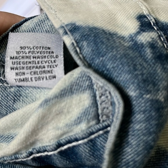 🆕 Flying Angel Denim Jacket Tie-Dye Size Medium Blue/White - Picture 9 of 11